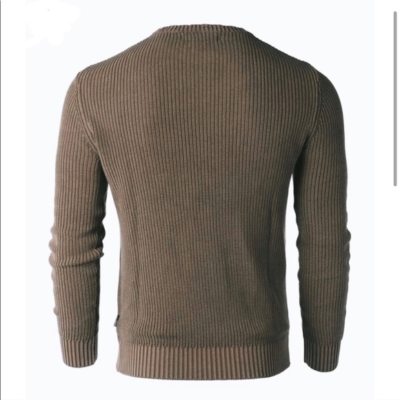 Host Pick!NWT Mens Brown Ribbed Sweater distressed - Picture 4 of 8